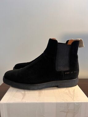 Common Projects Black Suede Chelsea Boots